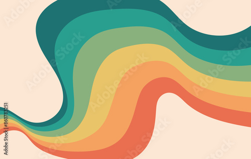 70s retro lines background. Vintage colourful stripes banner, backdrop and wallpaper vector.retro vintage 70s style stripes background poster lines	
