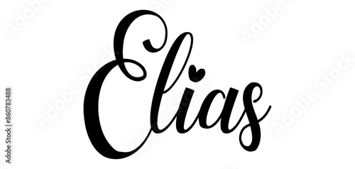 Elias - colore nero - parola nome scritta con cuori - ideale per website, presentazioni, biglietti, banners, sweatshirt, stampe, cricut, silhouette, sublimazioni, etichette, adesivi