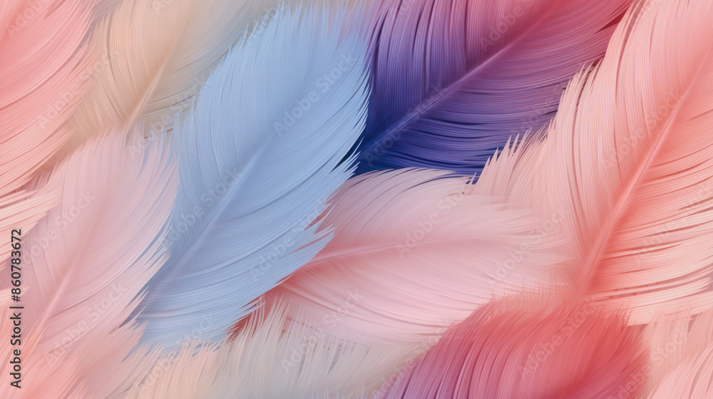Fototapeta premium background illustration of feather pattern in purple and peach color