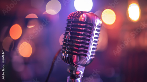 Enjoy singing with this retro microphone, perfect for live karaoke or concerts. It's like you're on stage, with a touch of vintage flair.