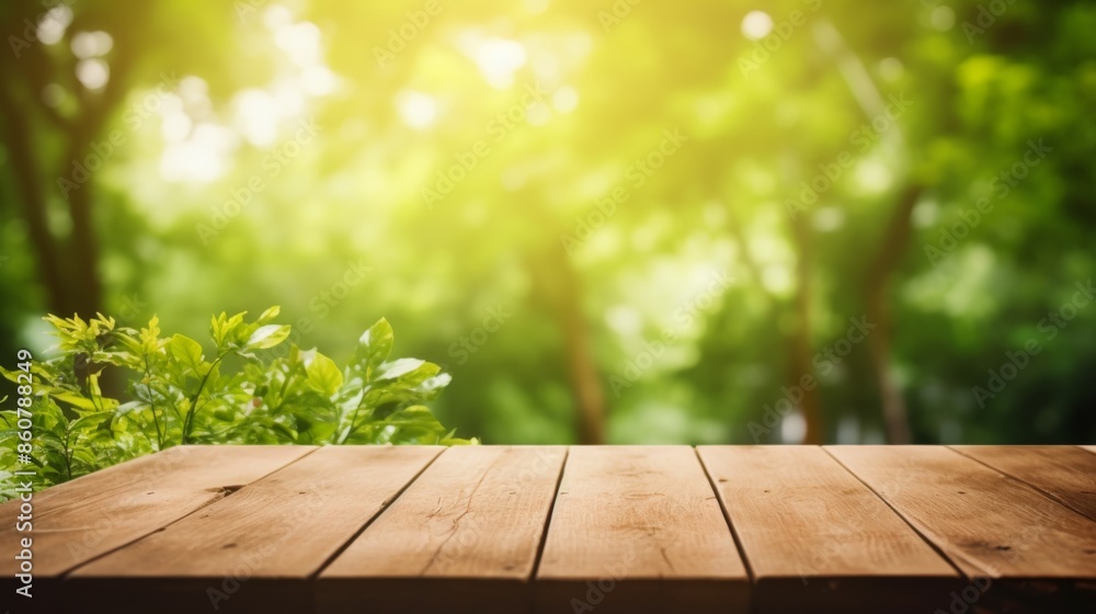 A wooden table set under a sunlit tree canopy, providing a picturesque and serene background of lush greenery, ideal for outdoor activities and reconnecting with nature. A wooden table set under a sunlit tree canopy, providing a picturesque and serene background of lush greenery, ideal for outdoor activities and reconnecting with nature.