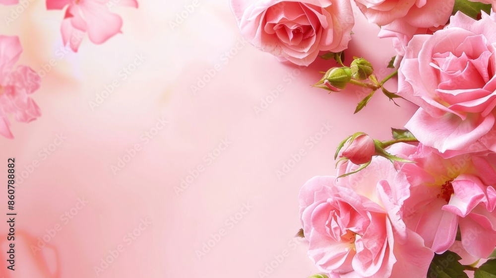 Pink Roses on a Soft Background Pink Roses on a Soft Background