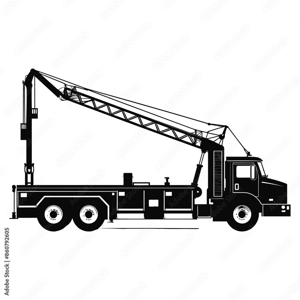 Mobile Crane Black and White Mobile Crane Black and White