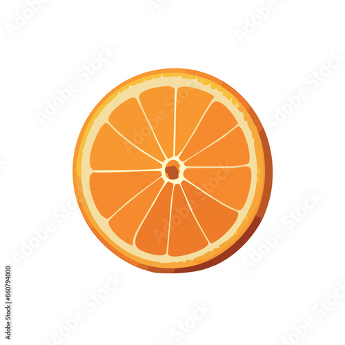 Vector illustration of an orange slice with a white background
