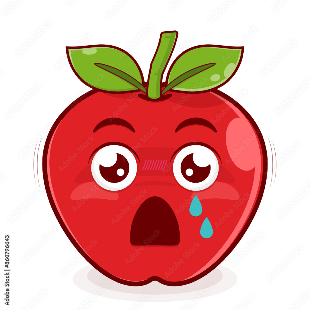 apple surprised face cartoon cute apple surprised face cartoon cute