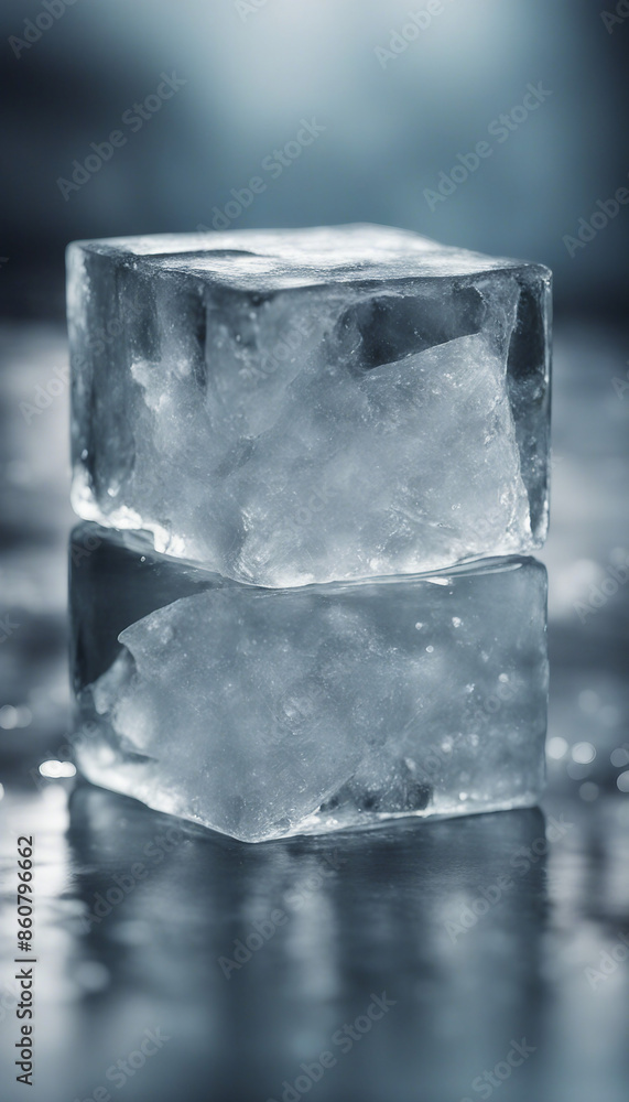 A cube of ice on a transparent background A cube of ice on a transparent background