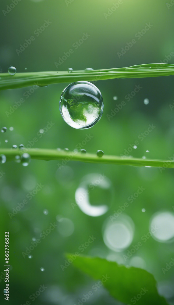 A nature in water drop with green ecology background A nature in water drop with green ecology background