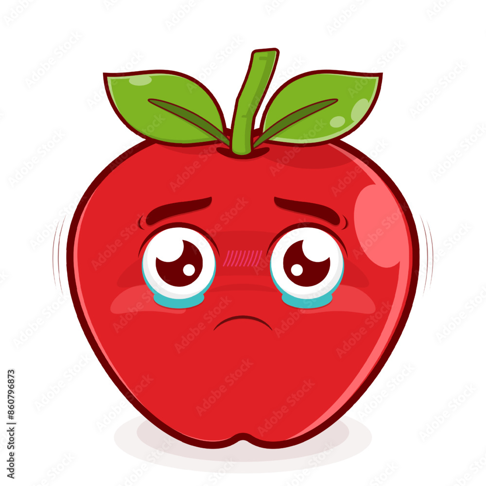 apple crying face cartoon cute apple crying face cartoon cute