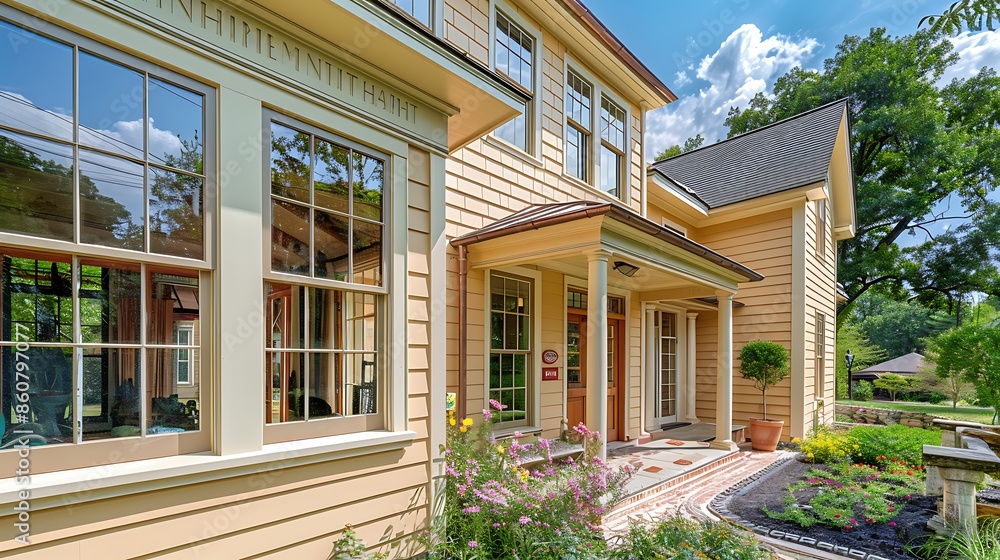 detailed view of a historic renovation where James Hardie Siding is used to preserve the exterior while providing modern protection against weathering and decay detailed view of a historic renovation where James Hardie Siding is used to preserve the exterior while providing modern protection against weathering and decay