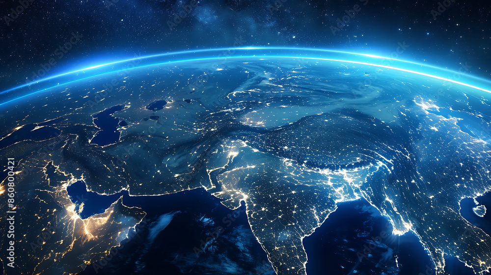 Obraz premium Global Connectivity from Space