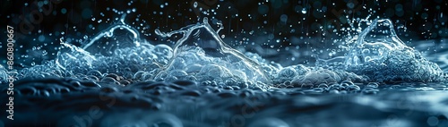 Immerse yourself in the energetic visualization of a lively water splash in motion photo
