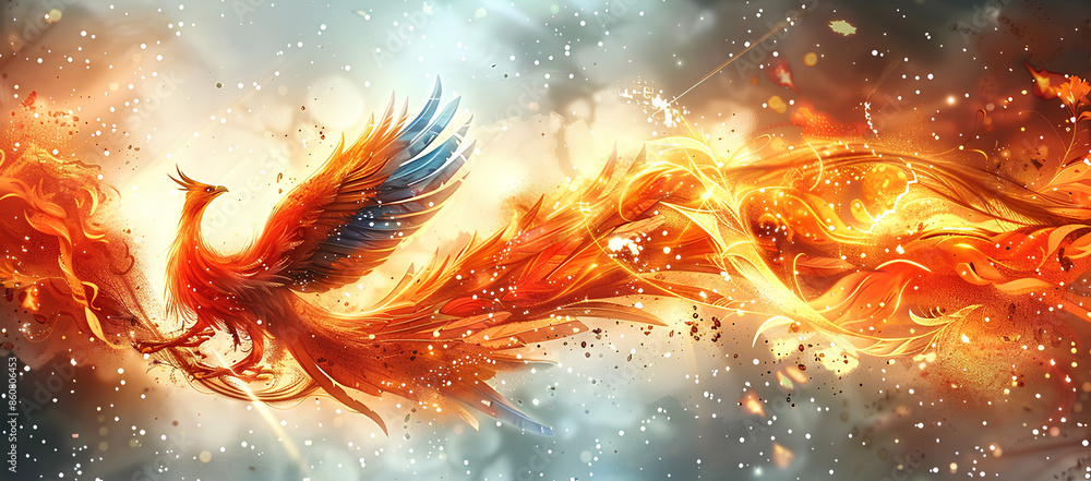 Phoenix bird fire fantasy firebird abstract magic 3D eagle animal ...