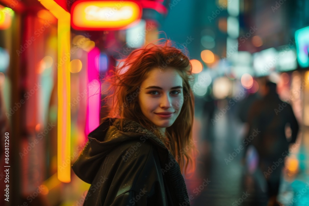 Cyberpunk City Portrait of Stylish Woman in Modern Outfit | Futuristic Fashion, Urban Style, Cityscape Photography Cyberpunk City Portrait of Stylish Woman in Modern Outfit | Futuristic Fashion, Urban Style, Cityscape Photography