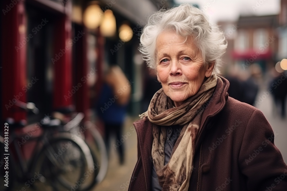 Portrait of a senior woman walking in the city, outdoor shot Portrait of a senior woman walking in the city, outdoor shot