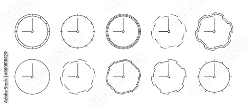 10 steps round clock interface. 10 different watch faces. analog watch face set