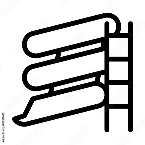 waterslide icon, sign, symbol in line style. Vector illustration