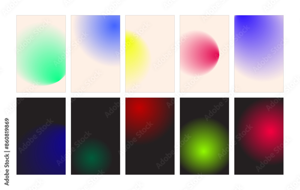 Naklejka premium Set of gradient background, abstract template design, copy space. Vector illustration