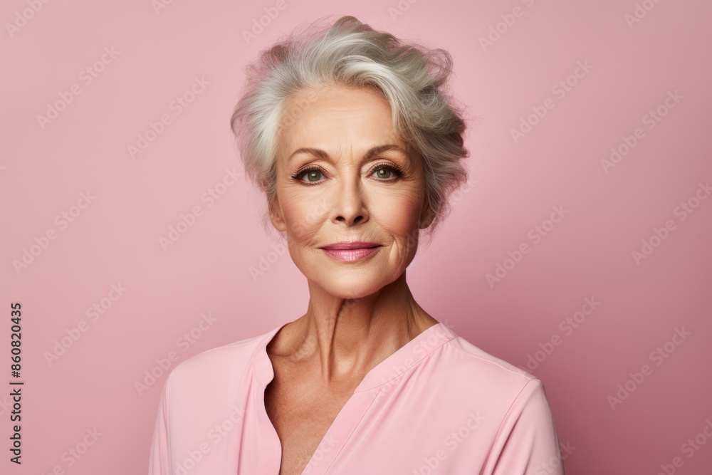 Portrait of a beautiful senior woman on a pink background. Beauty, fashion. Portrait of a beautiful senior woman on a pink background. Beauty, fashion.