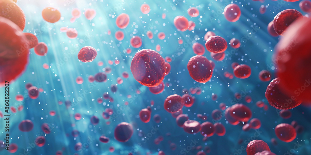 A close-up of blood cells in the human body A close-up of blood cells in the human body