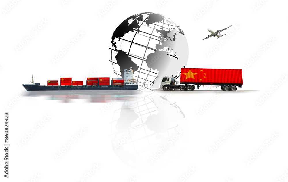 Fototapeta premium The world logistics background or transportation Industry or shipping business
