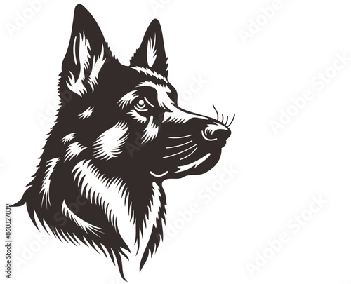 German Shepherd Dog Puppy Portrait Instant Download includes Cricut, Cameo German Shepherd Silhouette