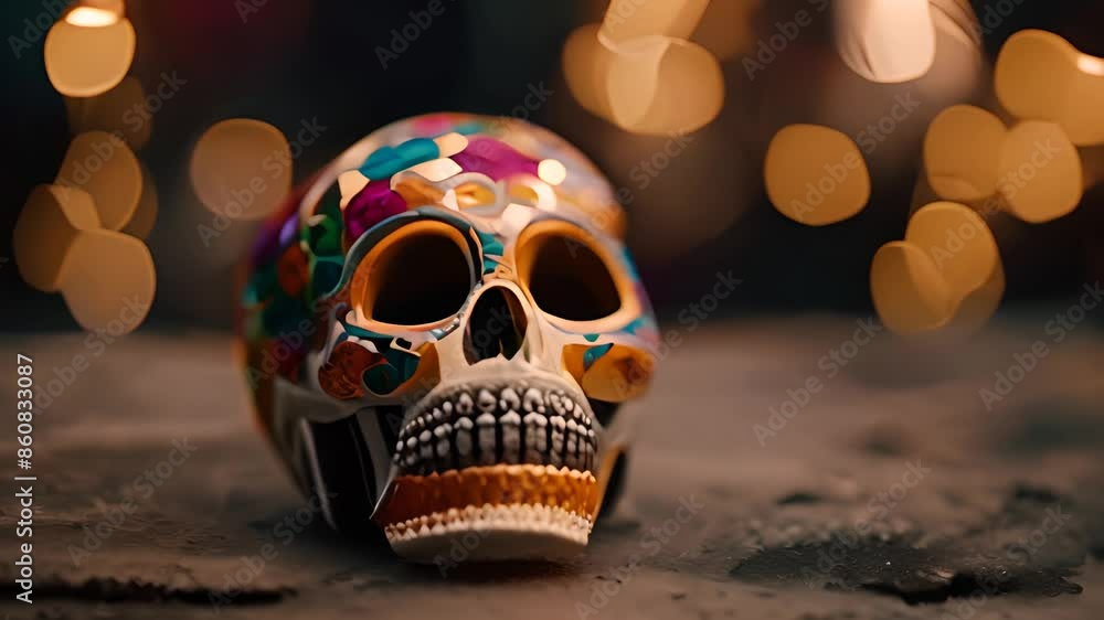 Decorated Skull With Lights Generative AI Decorated Skull With Lights Generative AI