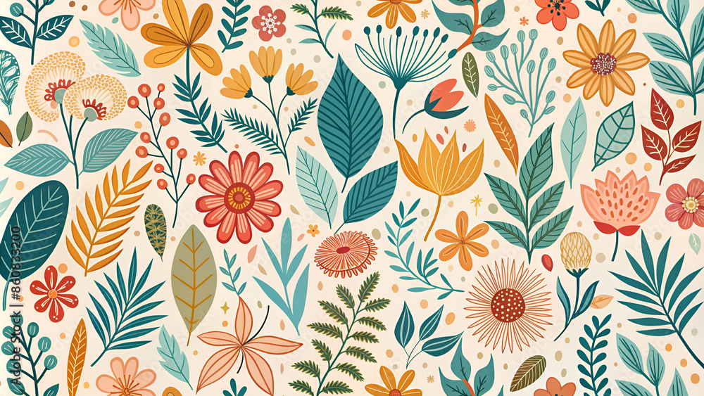 Botanical doodle background art vector set. Flower and leaves abstract shape doodle art design for print, wallpaper, clipart, wall art for home decoration. Botanical doodle background art vector set. Flower and leaves abstract shape doodle art design for print, wallpaper, clipart, wall art for home decoration.