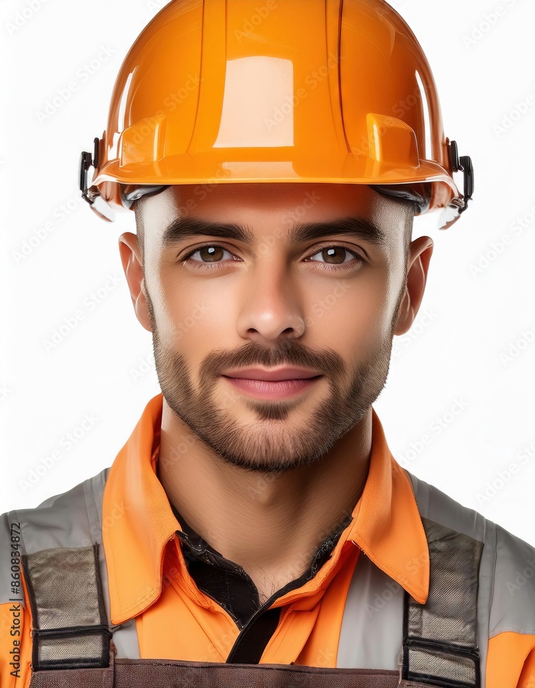 Construction Worker Wearing Safety Helmet Portrait Construction Worker Wearing Safety Helmet Portrait