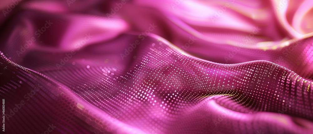 A close up of a pink fabric with a shiny, metallic look A close up of a pink fabric with a shiny, metallic look