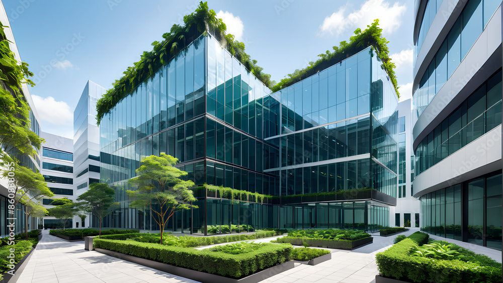 Glass & Greenery: A Symphony of Nature and Modernity Glass & Greenery: A Symphony of Nature and Modernity
