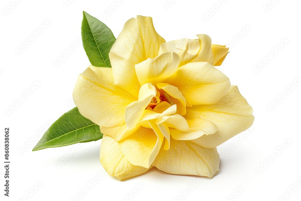 Yellow Gardenia Isolated on White Background. Beautiful Gardenia Flower Yellow Gardenia Isolated on White Background. Beautiful Gardenia Flower