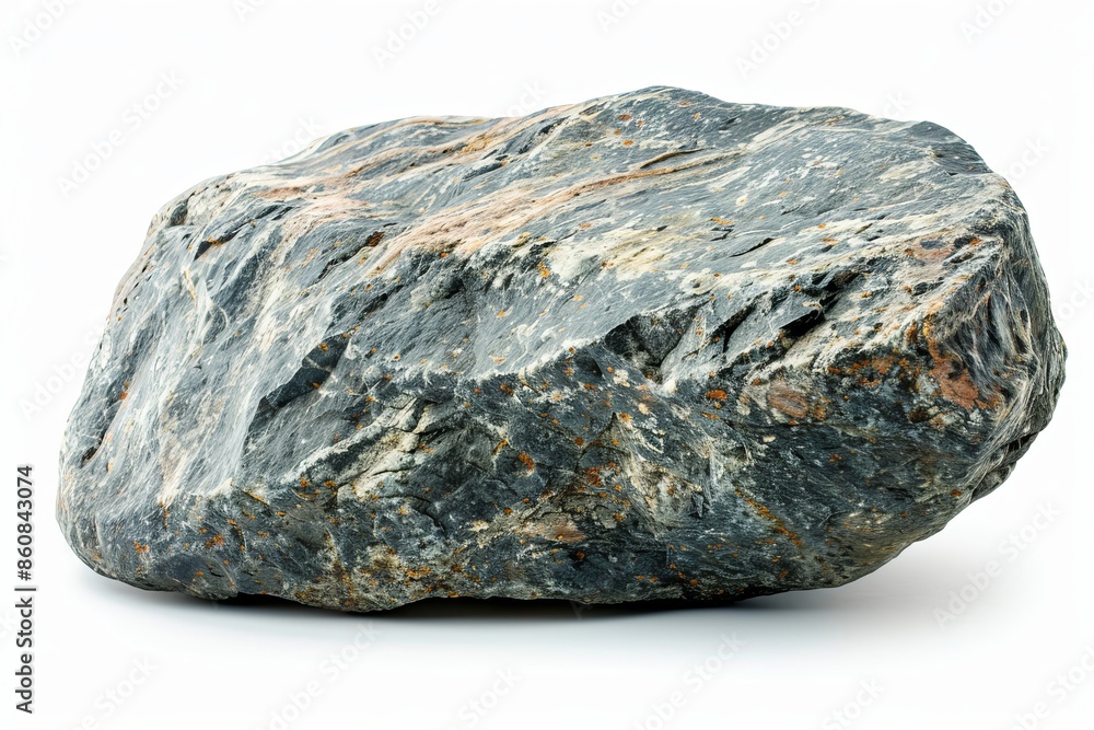 Big granite rock stone isolated on white background Big granite rock stone isolated on white background
