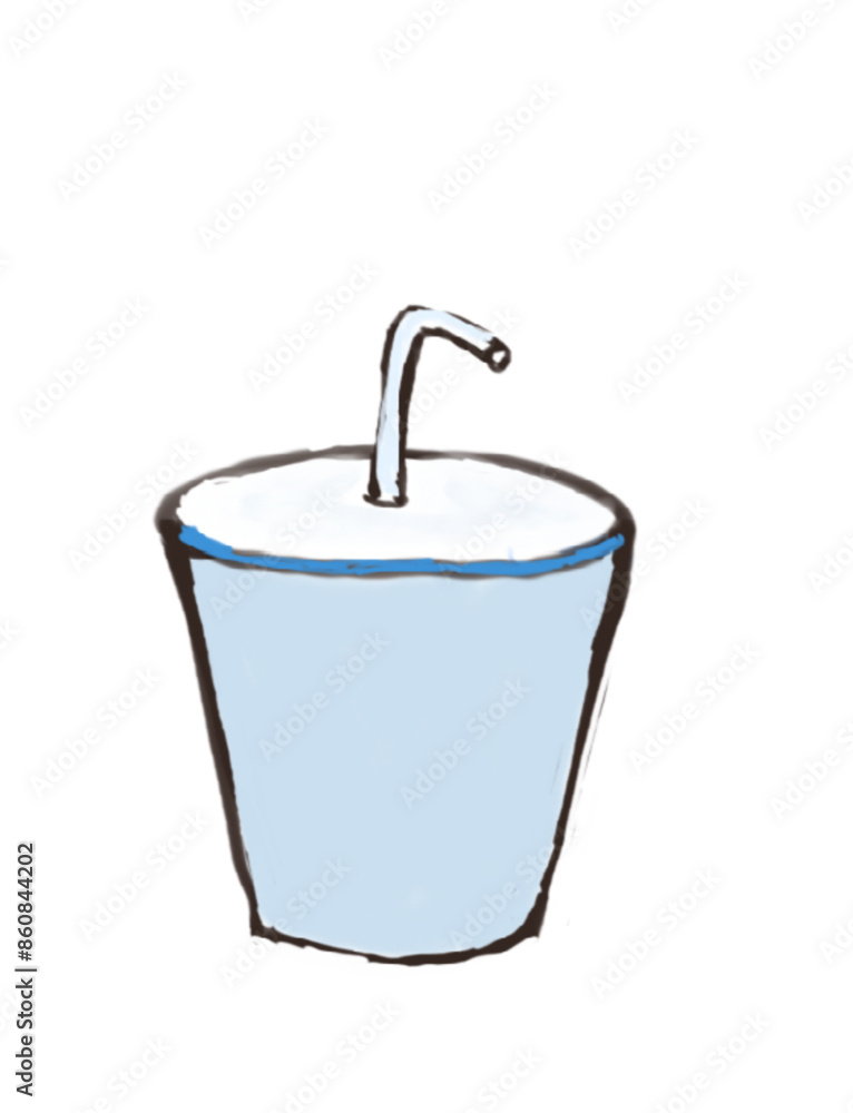 Soda with Straw Fast Food Vector Illustration Clip Art Soda with Straw Fast Food Vector Illustration Clip Art