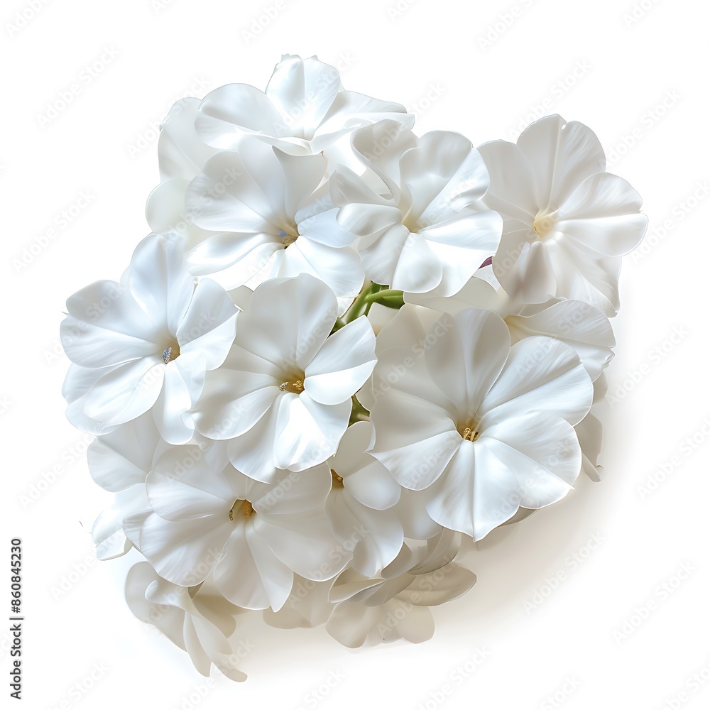 White Phlox Isolated on White Background. Beautiful Phlox Flower White Phlox Isolated on White Background. Beautiful Phlox Flower