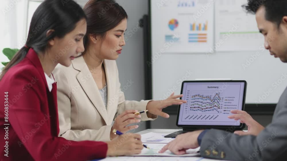 Business meeting, analyzing the company's sales situation and market share and is analyzing the growth of financial charts and marketing graphs. Statistical analysis, finance and business planning. Business meeting, analyzing the company's sales situation and market share and is analyzing the growth of financial charts and marketing graphs. Statistical analysis, finance and business planning.