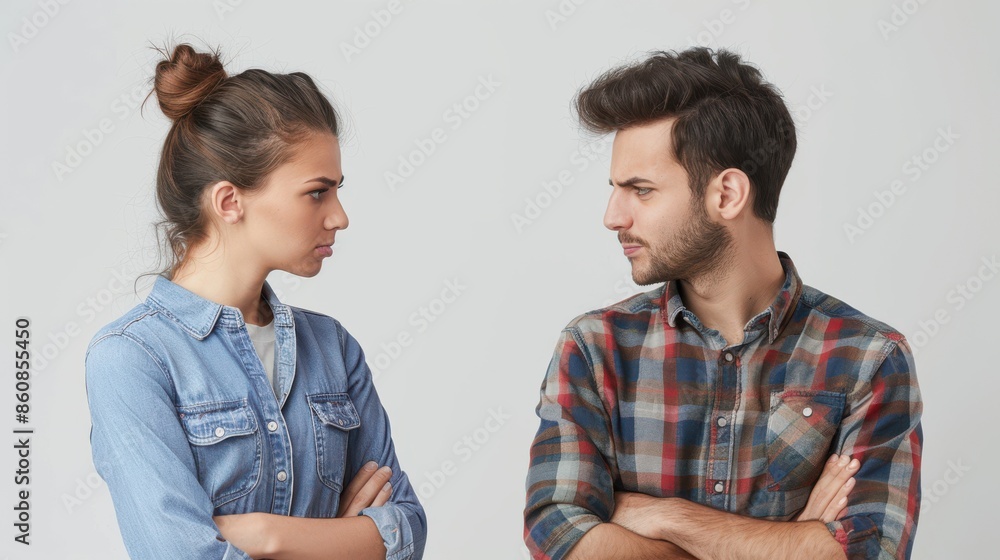 A man and a woman are standing next to each other A man and a woman are standing next to each other