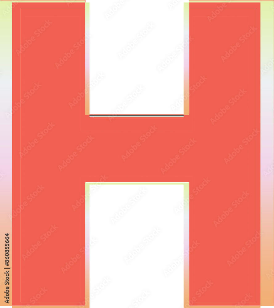 Orange font, letter H Orange font, letter H