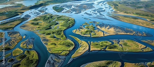 Wallpaper Mural Aerial View of a Winding River System Torontodigital.ca
