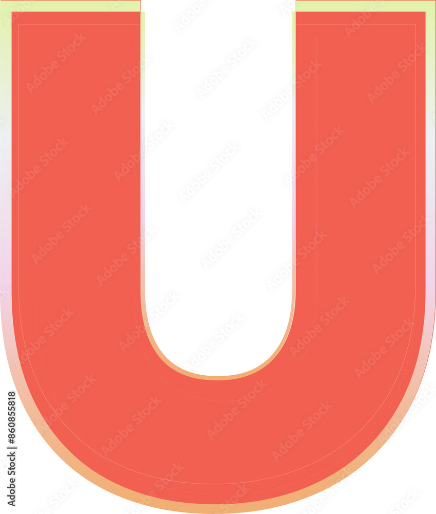 Orange font, letter U Orange font, letter U