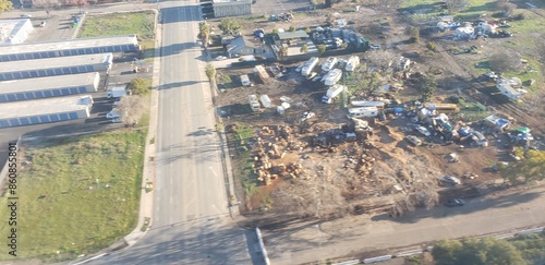 Aerial view of homeless encampment