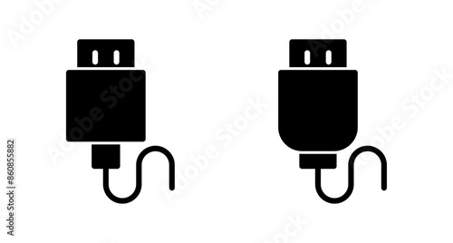 Usb icon vector isolated on white background. Flash disk icon vector