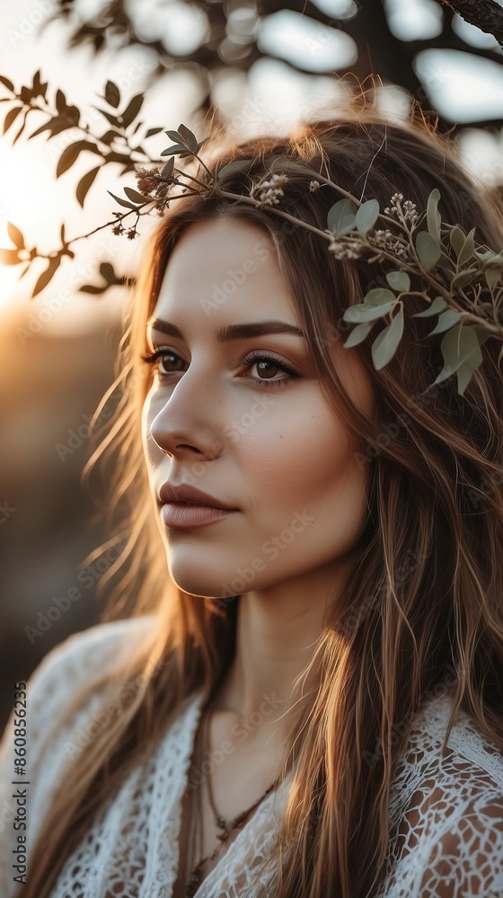 Boho chic lady in the golden hour Boho chic lady in the golden hour
