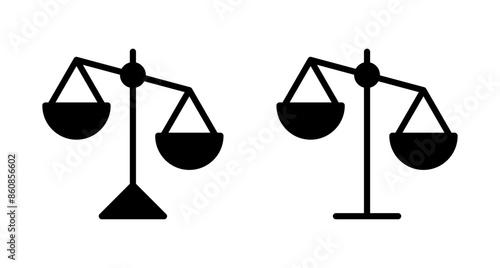 Scales icon vector isolated on white background . Law scale icon. Justice sign