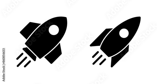 Rocket icon vector isolated on white background. Start Up Concept Symbol. Startup icon