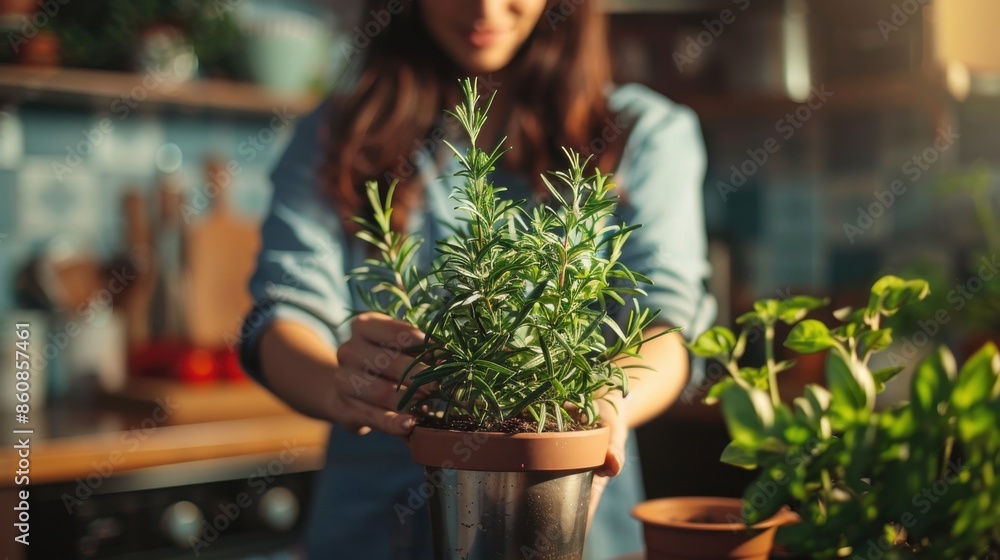 Rosemary in a flower pot. edible flower Rosemary in a flower pot. edible flower