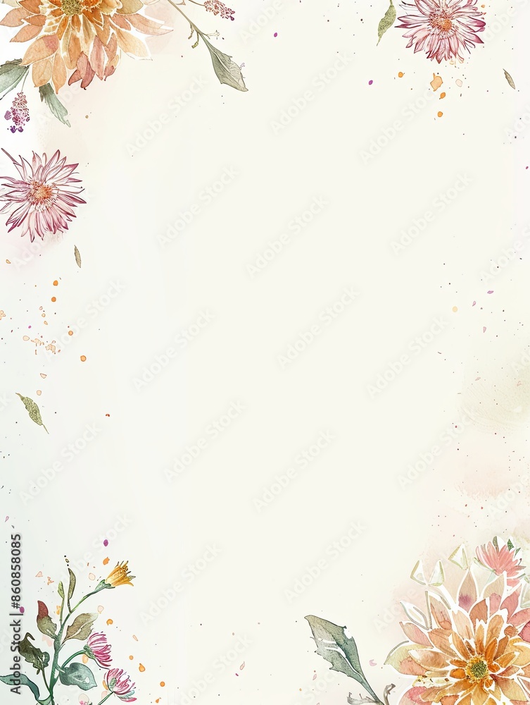A vertical A4 journal page with a subtle artistic discreet floral border. A vertical A4 journal page with a subtle artistic discreet floral border.