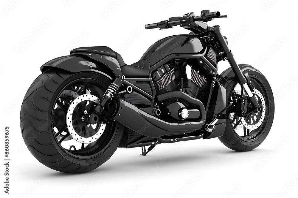 Black motorcycle isolated on white background Black motorcycle isolated on white background