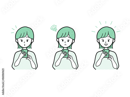 スマホを操作する女性