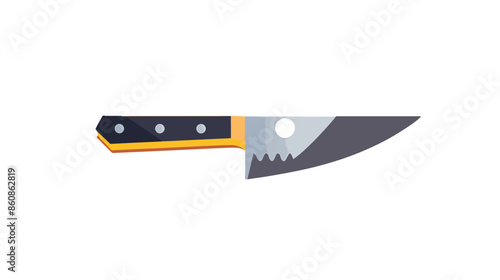 black yellow big butcher kitchen video game asset sharp metal metallic knife white background completely lossless resizable vector art generative ai