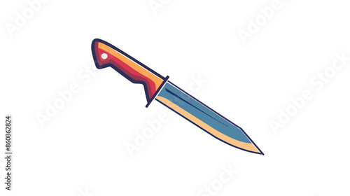 large brown handle army hunting survival video game asset sharp metal metallic knife white background completely lossless resizable vector art generative ai
